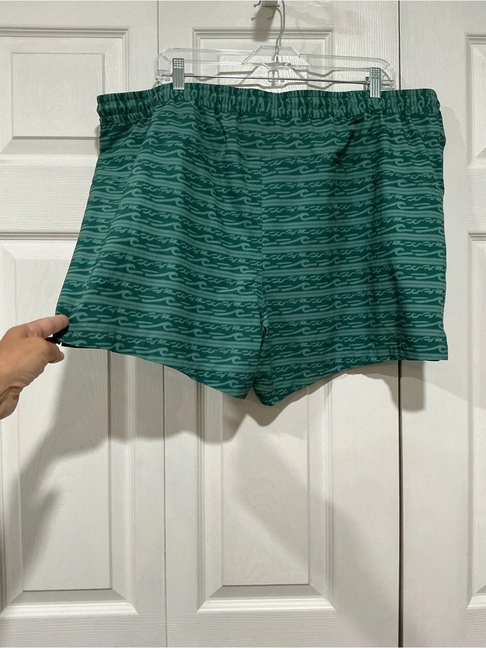 💙 Humankind Men’s Green Swimsuit Trunks Wave Pattern 2XL (01253)